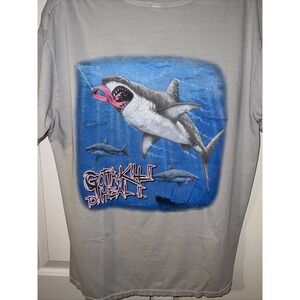T-Shirt (XL) Great White Shark "Gotta Kill It To Heal It" Short Sleeve Cotton